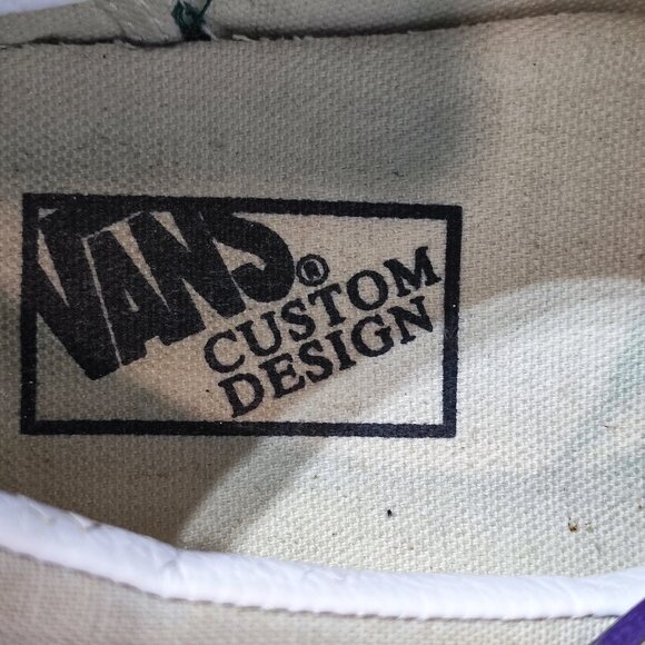 Vans Custom Design Skateboarder Sneakers Men's 11 Green White  Purple  Canvas - Picture 7 of 11